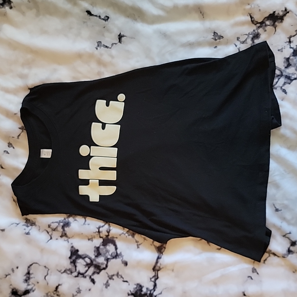 Bella Canvas "thicc." Long Crop Top Gym Tank